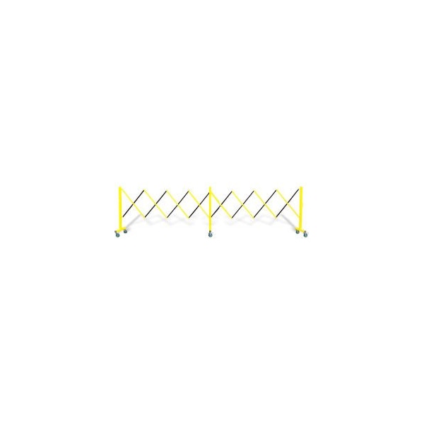 Queue Solutions Flexpro 160 Expanding Steel/Aluminum Barricade, Yellow/Black, 37inH X 16' L, FPA160YB - main